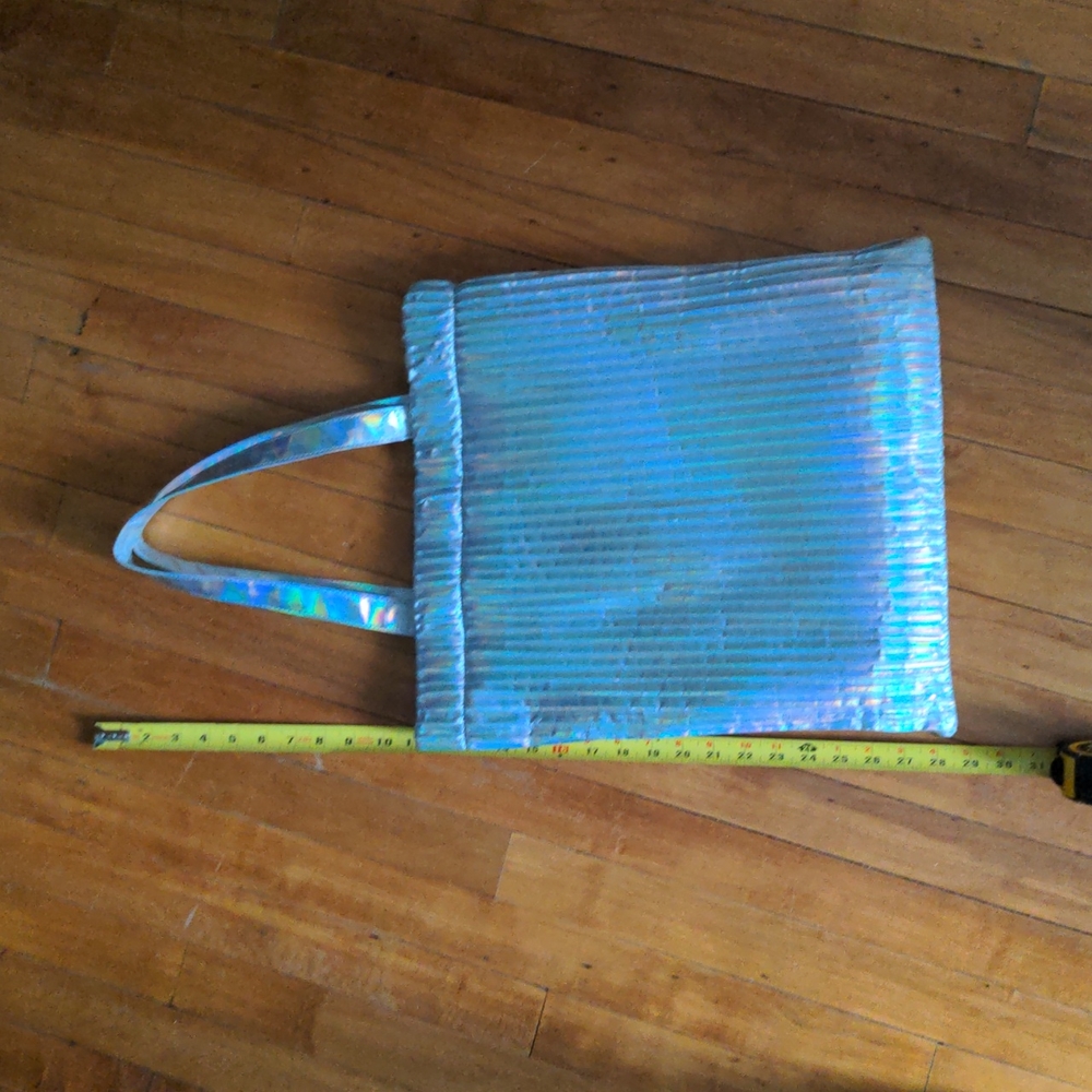 Shiny metallic hand bag